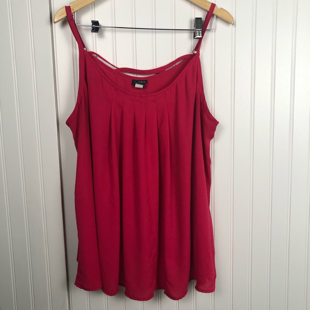 TORRID GEORGETTE CRISSCROSS BACK TANK TOP - Picture 2 of 6